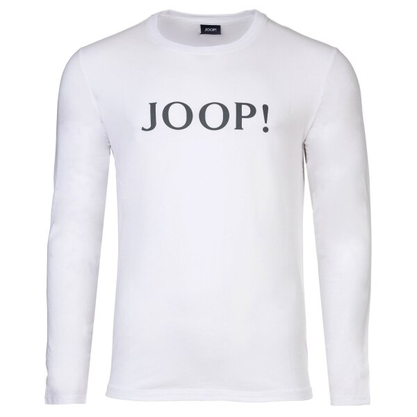 JOOP! mens long-sleeved shirt with logo print - comfort, mix and match, round neck, cotton stretch White S (Small)