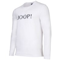 JOOP! mens long-sleeved shirt with logo print - comfort, mix and match, round neck, cotton stretch White S (Small)