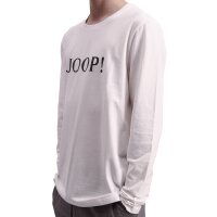 JOOP! mens long-sleeved shirt with logo print - comfort, mix and match, round neck, cotton stretch White S (Small)