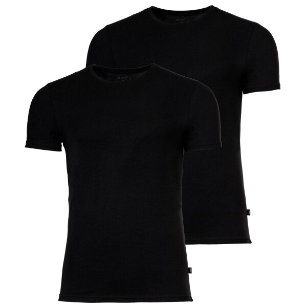 JOOP! Mens T-shirts, round neck, 2-pack - everyday, undershirt, cotton stretch Black S (Small)
