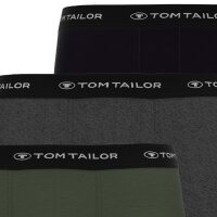 TOM TAILOR Herren Boxershorts, 3er Pack - Hip Pants, Buffer G4, Boxer Brief, Uni Schwarz/Grau/Grün 2XL