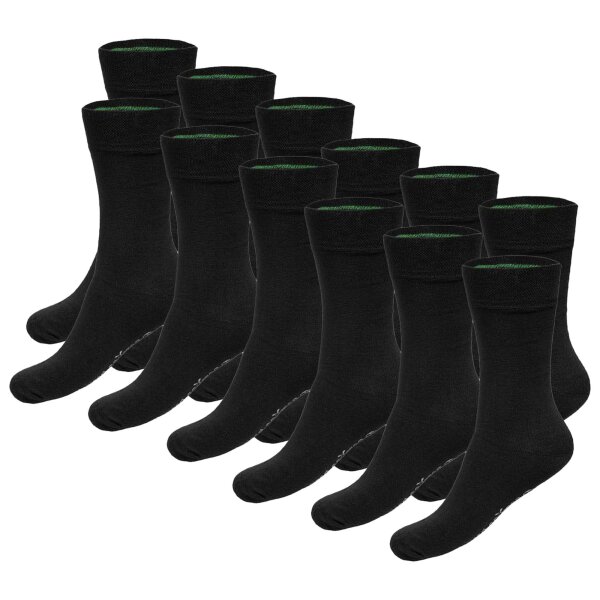 Bamboo basics unisex socks, pack of 12 - BEAU Anklet Socks, short socks, plain Black 35-40 (UK 2.5-6.5)