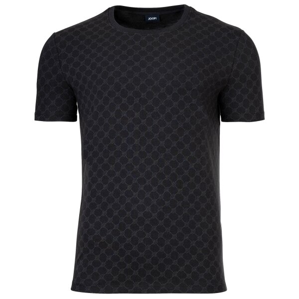 JOOP! mens T-shirt with all-over print – Leisure, round neck, cotton stretch Black S (Small)