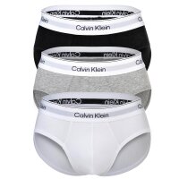Calvin Klein Herren Slips, 3er Pack - Hip Briefs, Icon Stretch, Logobund Schwarz/Weiß/Grau S