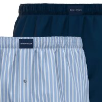 TOM TAILOR Mens Web Boxer Shorts, 2-pack - Pure Cotton, Westside C, checkered Dark blue/Light blue/White S (Small)