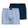 TOM TAILOR Mens Web Boxer Shorts, 2-pack - Pure Cotton, Westside C, checkered Dark blue/Light blue/White S (Small)