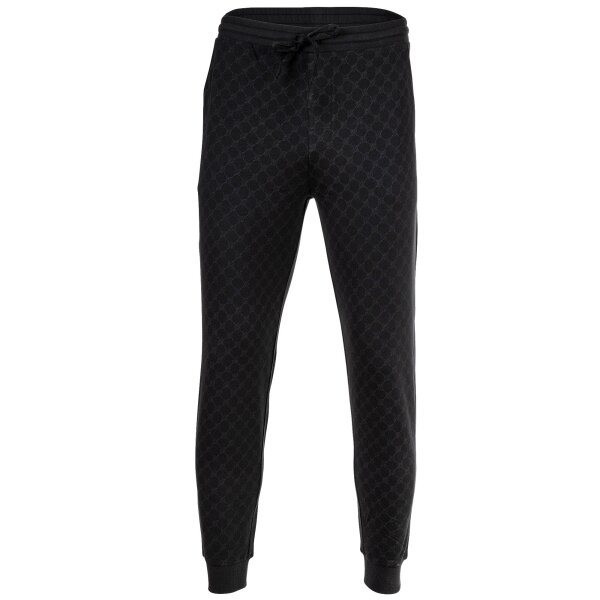 JOOP! mens jogging trousers with all-over print - Leisure, Jogger Pants, Cotton Stretch Black S (Small)