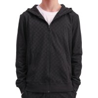 JOOP! mens sweat jacket with all-over print - Leisure, Hoodie Zip Front Jacket Black L (Large)