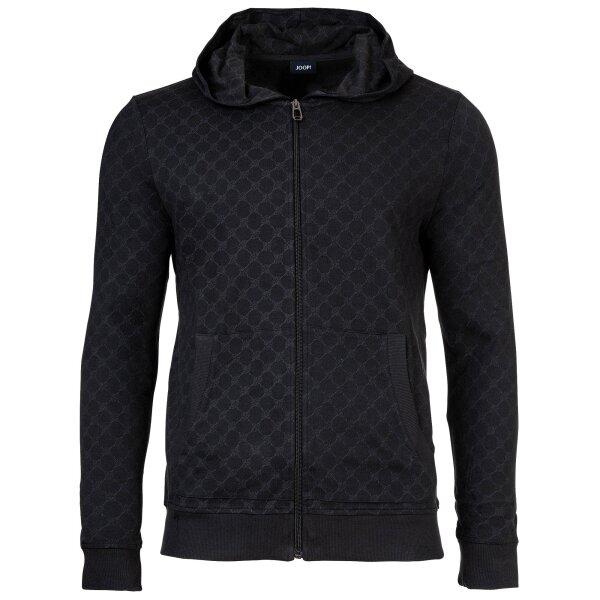 JOOP! mens sweat jacket with all-over print - Leisure, Hoodie Zip Front Jacket Black M (Medium)
