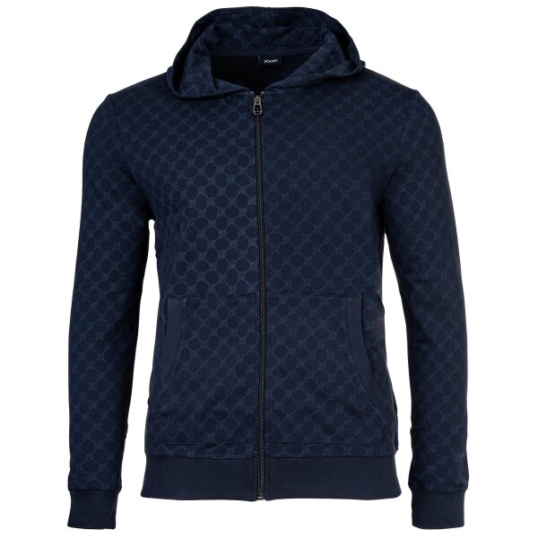 JOOP! mens sweat jacket with all-over print - Leisure, Hoodie Zip Front Jacket Blue S (Small)