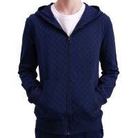 JOOP! Herren Sweatjacke mit Allover-Print - Leisure, Hoodie Zip Front Jacket Blau S
