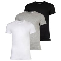 Calvin Klein Herren T-Shirt, 3er Pack - Icon Stretch, Rundhals, Baumwolle Schwarz/Weiß/Grau S