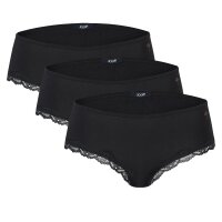 JOOP! Damen Panties, 3er Pack - Multipack, Briefs, Slip, Cotton Stretch, einfarbig Schwarz XS