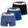 JOOP! mens boxer shorts, 3-pack – Everyday, Cotton Stretch, Logo Black/Blue/Grey-blue M (Medium)