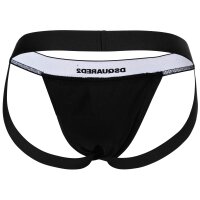 DSQUARED2 Herren Jockstrap, 2er Pack - Twin Pack Jockstrap, Cotton Stretch, Logobund Schwarz M