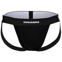 DSQUARED2 Herren Jockstrap, 2er Pack - Twin Pack Jockstrap, Cotton Stretch, Logobund Schwarz S