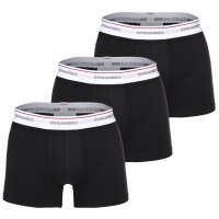 DSQUARED2 Herren Boxershorts, 3er Pack - 3-Pack Trunk, Cotton Stretch, Logobund Schwarz S