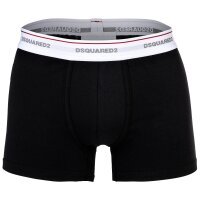 DSQUARED2 Herren Boxershorts, 3er Pack - 3-Pack Trunk, Cotton Stretch, Logobund Schwarz S