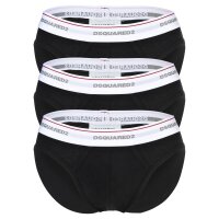 DSQUARED2 Herren Slips, 3er Pack - 3-Pack Brief, Cotton Stretch, Logobund Schwarz S