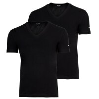 DSQUARED2 Mens T-shirts, 2-pack - Twin Pack V-Neck T-Shirt, V-neck, Cotton Stretch Black S (Small)