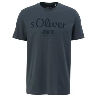 s.Oliver Herren T-Shirt, 4er Pack - Basic, Logoprint, Rundhals, Baumwolle Weiß/Blau/Dunkelgrau/Schwarz S
