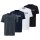 s.Oliver Herren T-Shirt, 4er Pack - Basic, Logoprint, Rundhals, Baumwolle Weiß/Blau/Dunkelgrau/Schwarz S