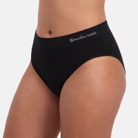 Bamboo basics Damen Slips, 6er Pack - BELLE seamless full briefs, Jersey, Logo Schwarz S