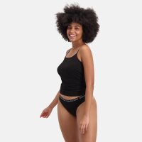 Bamboo basics ladies String EMMA, 6-pack - Logo waistband, breathable, Single Jersey Black XL (X-Large)