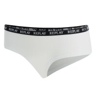 REPLAY womens panties, 2-pack - briefs, logo waistband, cotton blend Black/White M (Medium)