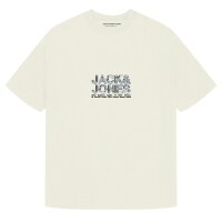 JACK&JONES Herren T-Shirt, 4er Pack - JCODYNAMIC BRANDING TEE CREW 4PK, Baumwollmischung Weiß/Schwarz/Beige/Dunkelgrün S