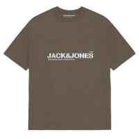 JACK&JONES Herren T-Shirt, 4er Pack - JCODYNAMIC BRANDING TEE CREW 4PK, Baumwollmischung Weiß/Schwarz/Beige/Dunkelgrün S