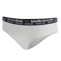 REPLAY womens briefs, 2-pack - briefs, logo waistband, cotton blend Grey M (Medium)