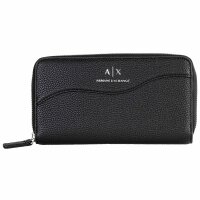 A|X ARMANI EXCHANGE Damen Geldbörse - Wave Zip Around, Logo, 10,5x18,5x2,5cm (HxBxT) Schwarz
