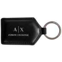 A|X ARMANI EXCHANGE mens wallet with key fob - gift set, real leather, 10x11x2cm (HxWxD) Black