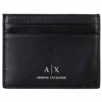 A|X ARMANI EXCHANGE Herren Kartenetui - Credit Card Holder, Echtleder, 10x7,5x0,5cm (HxBxT) Schwarz