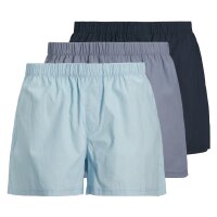 JACK&JONES mens woven boxer shorts, pack of 3 - JACMILANO WOVEN BOXERS 3 PACK , cotton Blue/Dark blue M (Medium)