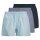 JACK&JONES mens woven boxer shorts, pack of 3 - JACMILANO WOVEN BOXERS 3 PACK , cotton Blue/Dark blue S (Small)