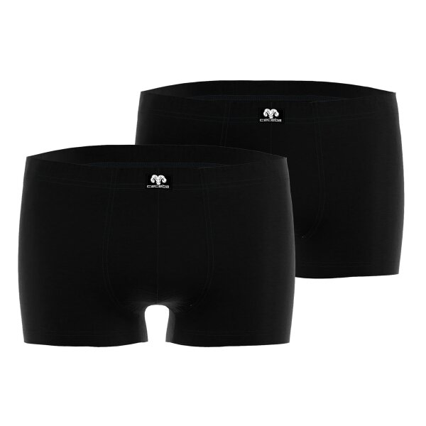 CECEBA Herren Boxershorts, 2er Pack - Konvex, Unterwäsche, Logo, einfarbig Schwarz L