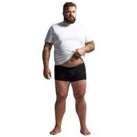 CECEBA Men Boxer shorts, 2-pack - Convex, underwear, logo, single-coloured Black XL (X-Large)