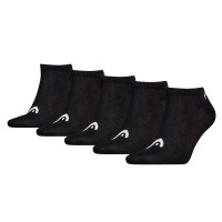 HEAD unisex sneaker socks, 5-pack - ELEMENTS ALL SPORTS SNEAKER ECOM, short socks, single color Black 35-38 (UK 2.5-5)