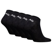 HEAD Unisex Sneaker Socken, 5er Pack - ELEMENTS ALL SPORTS SNEAKER ECOM, Kurzsocken, einfarbig Schwarz 43-46