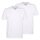 CECEBA mens T-shirts, 2-pack - convex, V-neck, short-sleeved, cotton, plain-coloured White L (Large)