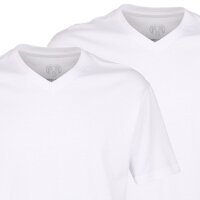 CECEBA Herren T-Shirts, 2er Pack - Konvex, V-Ausschnitt, Kurzarm, Baumwolle, uni Weiß XXL