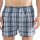 CECEBA mens woven boxer shorts, 2-pack - underwear, pants, cotton, logo, checked, single-coloured Blue L (Large)