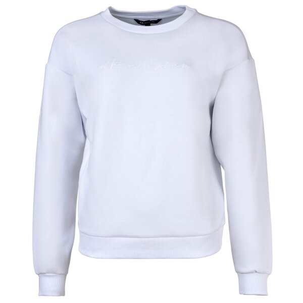 A|X ARMANI EXCHANGE womens sweatshirt - round neck, logo embroidery, material mix White XS (X-Small)