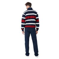 hajo Men House suit - long, zip jacket, sweat, homewear Blue/Red M (Medium)