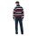 hajo Herren Hausanzug - lang, Zip-Jacke, Sweat, Homewear Blau/Rot 3XL