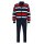 hajo Men House suit - long, zip jacket, sweat, homewear Blue/Red 3XL (XXX-Large)