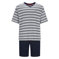 hajo Men Pyjamas - short, Klima-Light, V-neck, shorty Blue/Grey XL (X-Large)