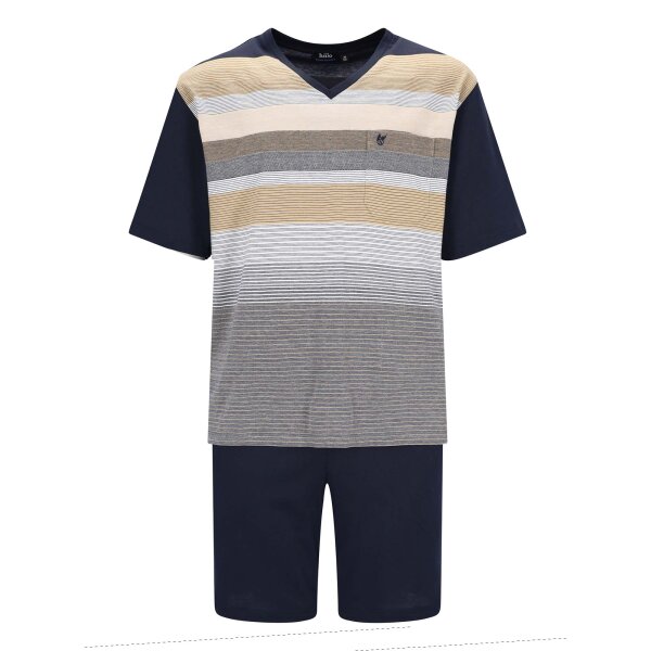 hajo Herren Schlafanzug - kurz, Klima-Komfort, V-Ausschnitt, Shorty